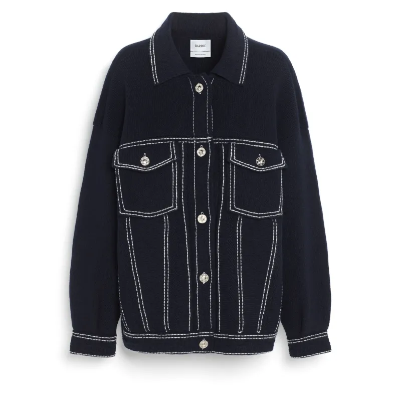 Veste Denim oversize en cachemire et coton made by Barrie