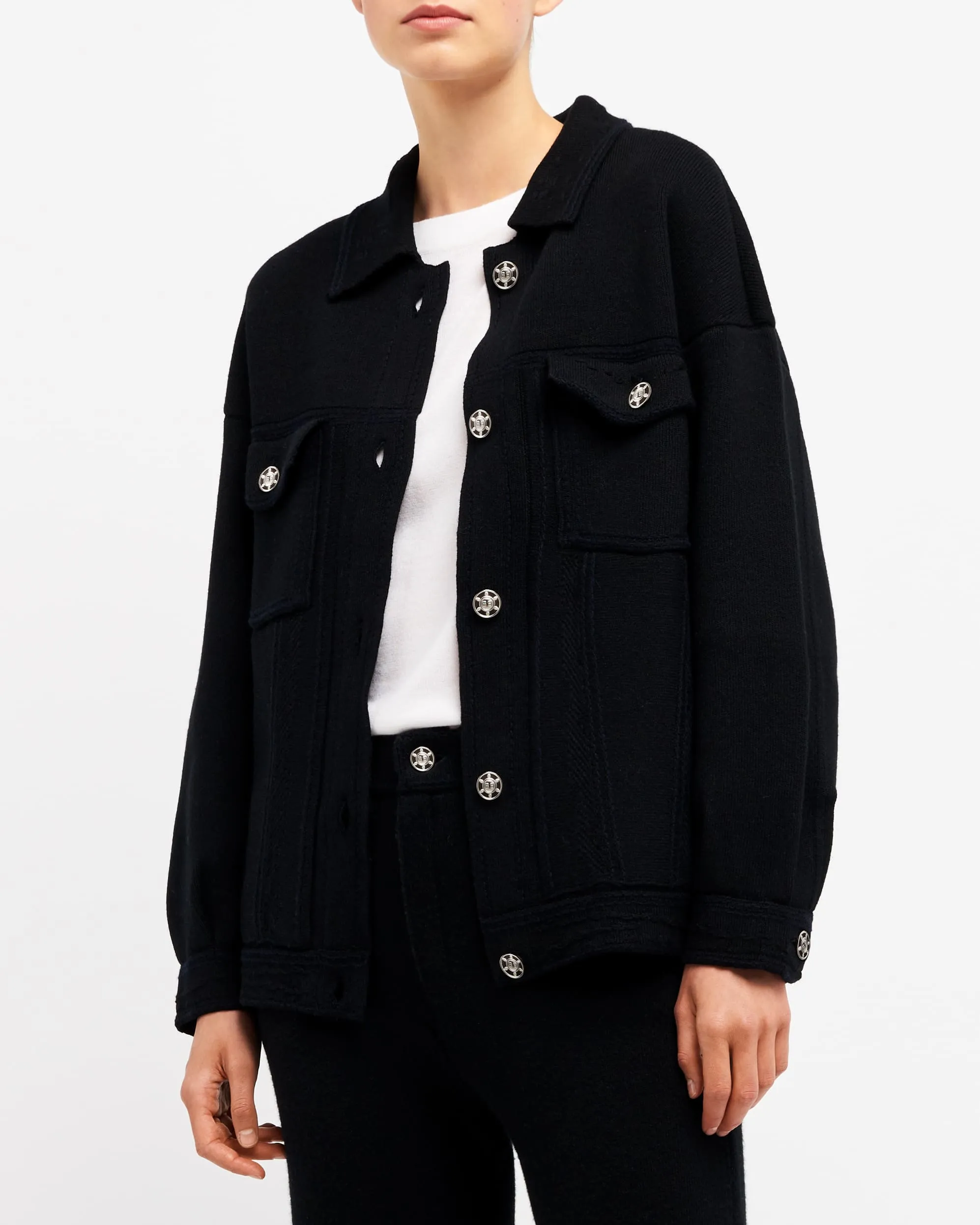 Veste Denim oversize en cachemire et coton sold by Barrie product image thumbnail 2