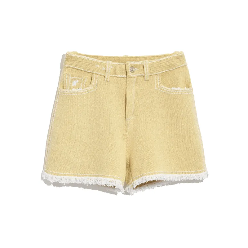 Short Denim à franges sold by Barrie