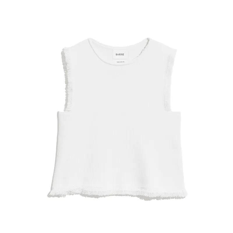 Haut sans manches Denim à franges sold by Barrie