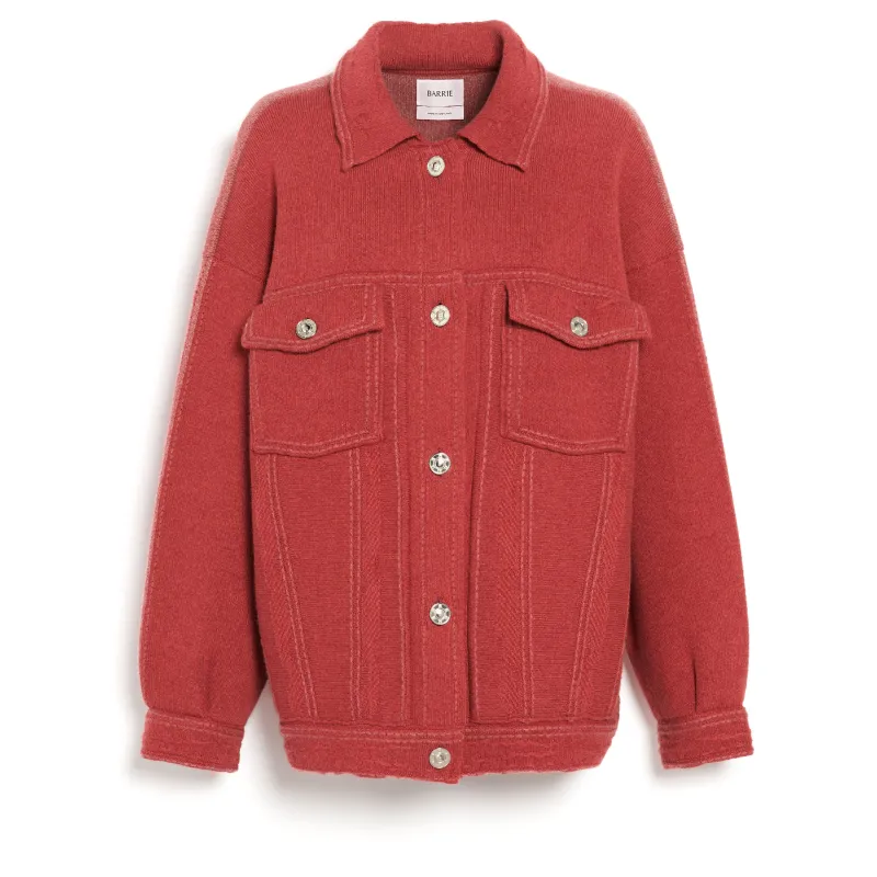 Veste Denim patchwork oversize en cachemire et coton made by Barrie