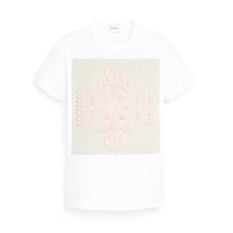 T-Shirt avec patch logo B en dentelle cachemire made by Barrie