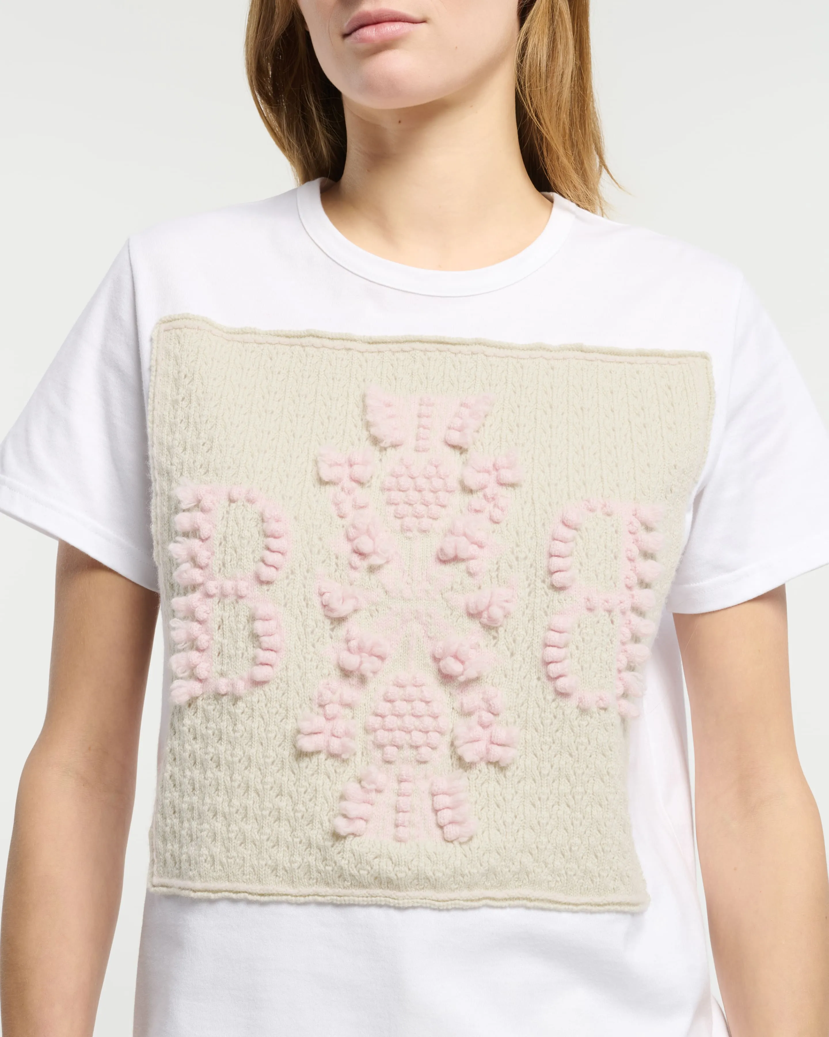 T-Shirt avec patch logo B en dentelle cachemire sold by Barrie product image thumbnail 2