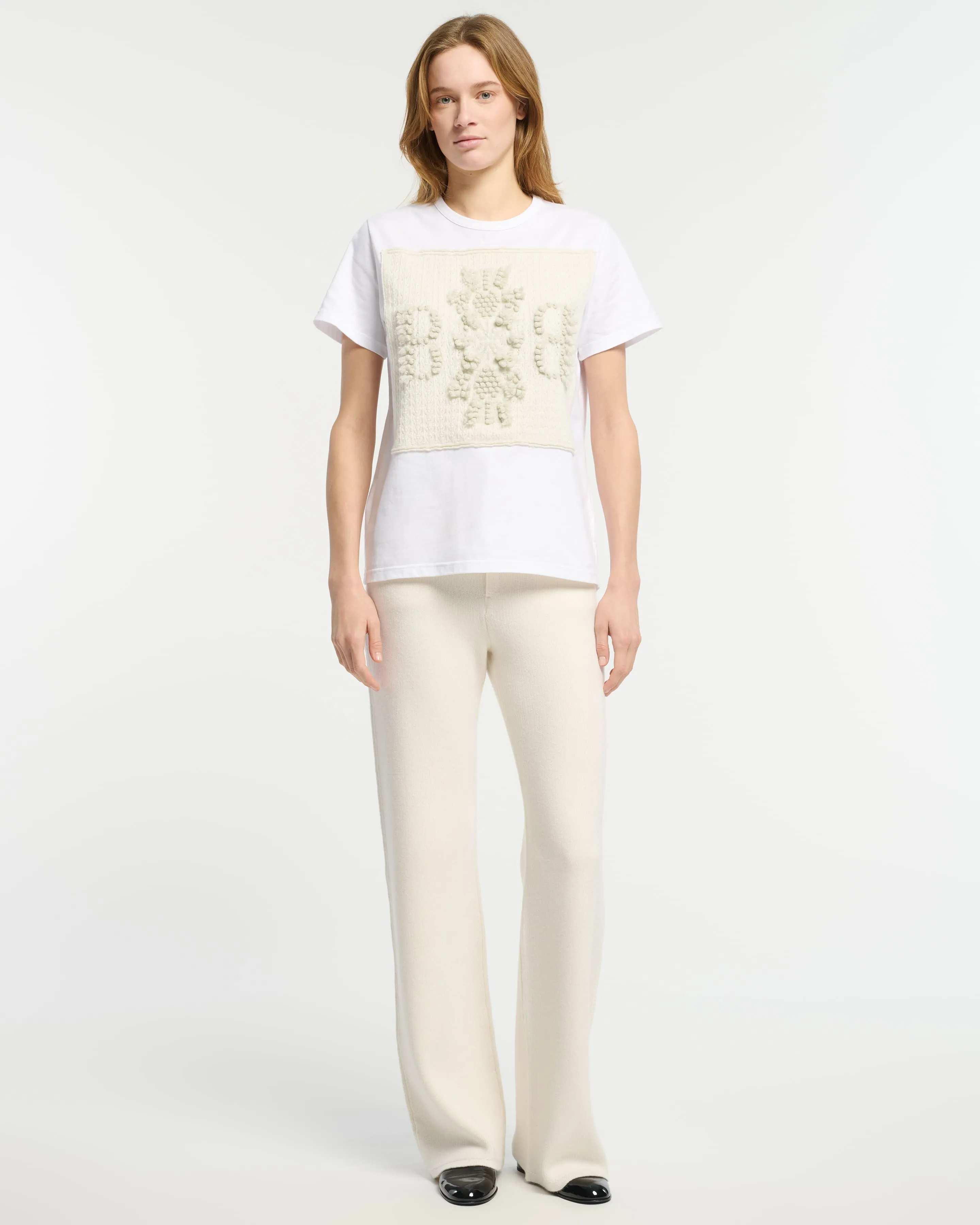 T-Shirt avec patch logo B en dentelle cachemire sold by Barrie product image thumbnail 3