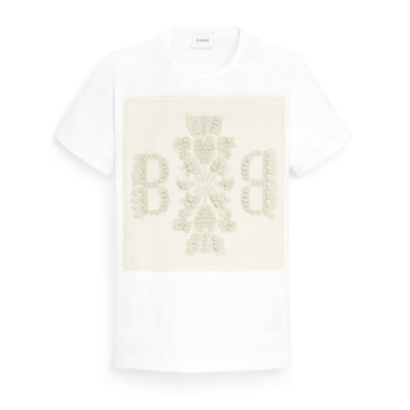 T-Shirt avec patch logo B en dentelle cachemire made by Barrie