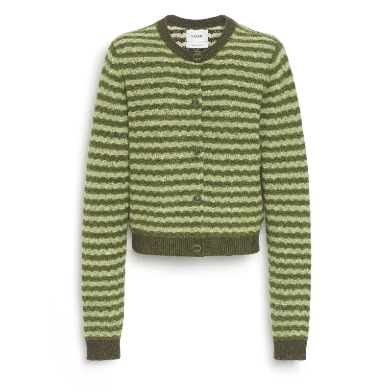 Cardigan à rayures en dentelle cachemire made by Barrie