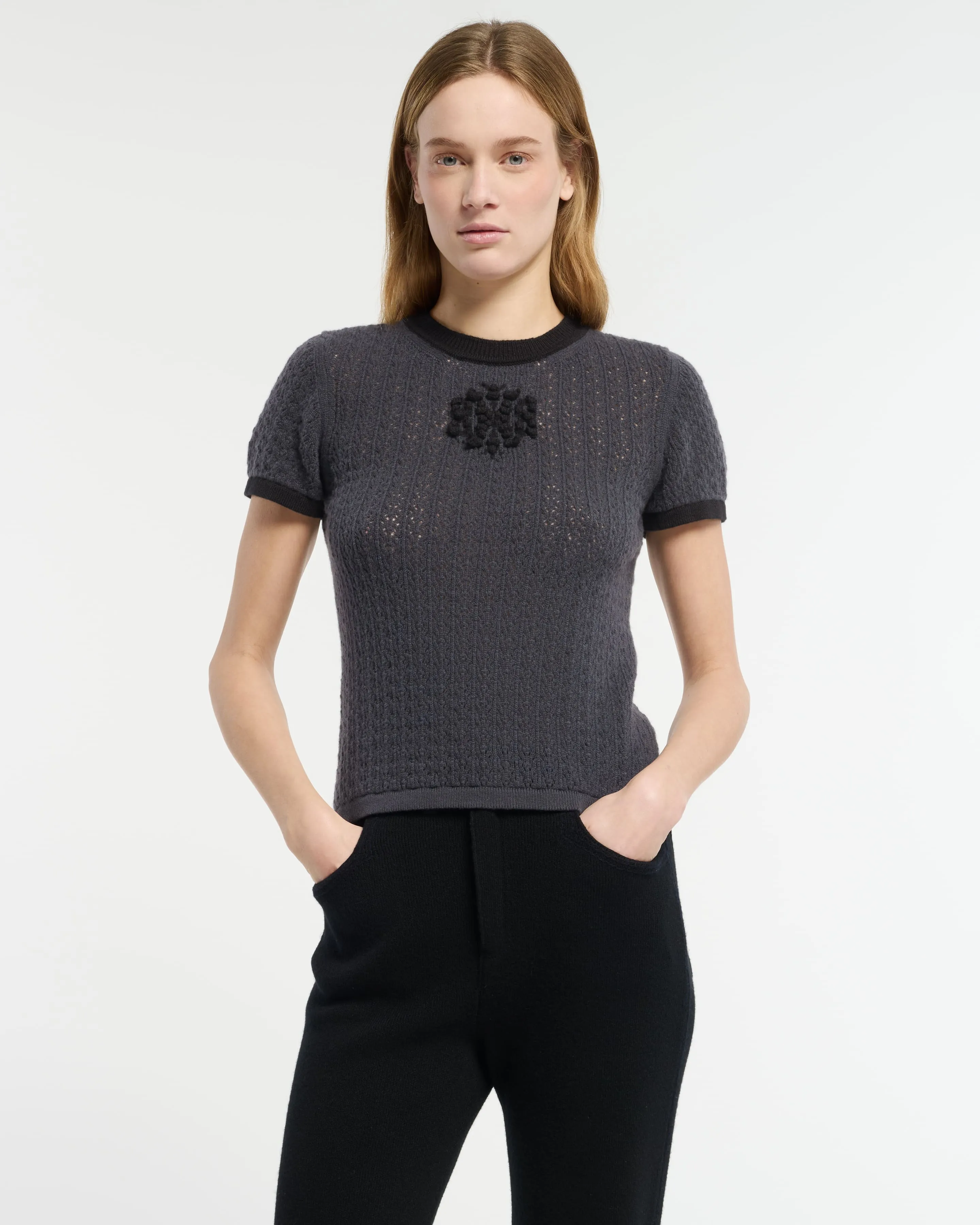 Top en dentelle cachemire logo B sold by Barrie product image thumbnail 3