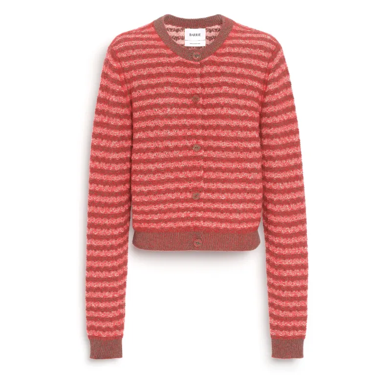 Cardigan à rayures en dentelle cachemire made by Barrie