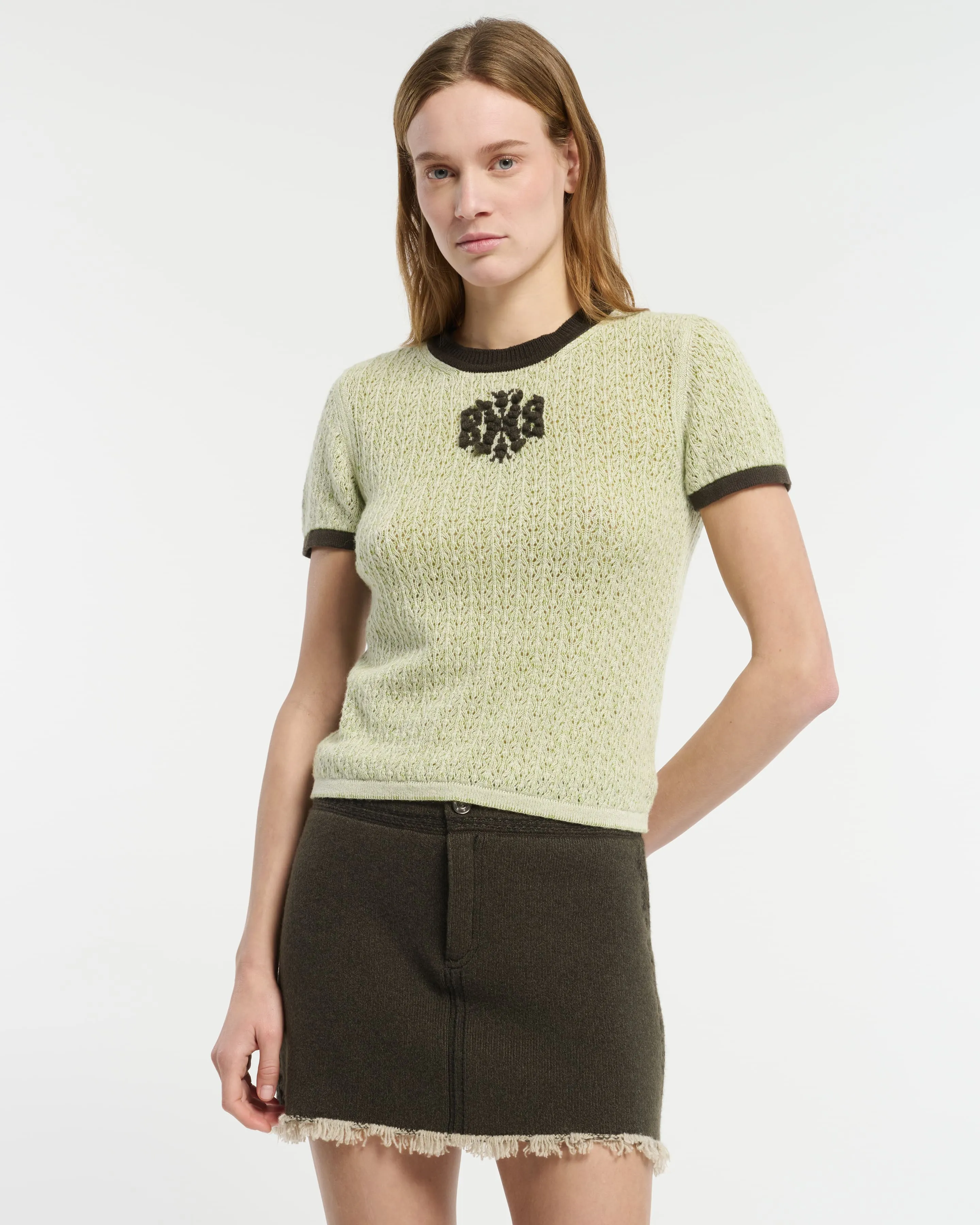 Top en dentelle cachemire logo B sold by Barrie product image thumbnail 3