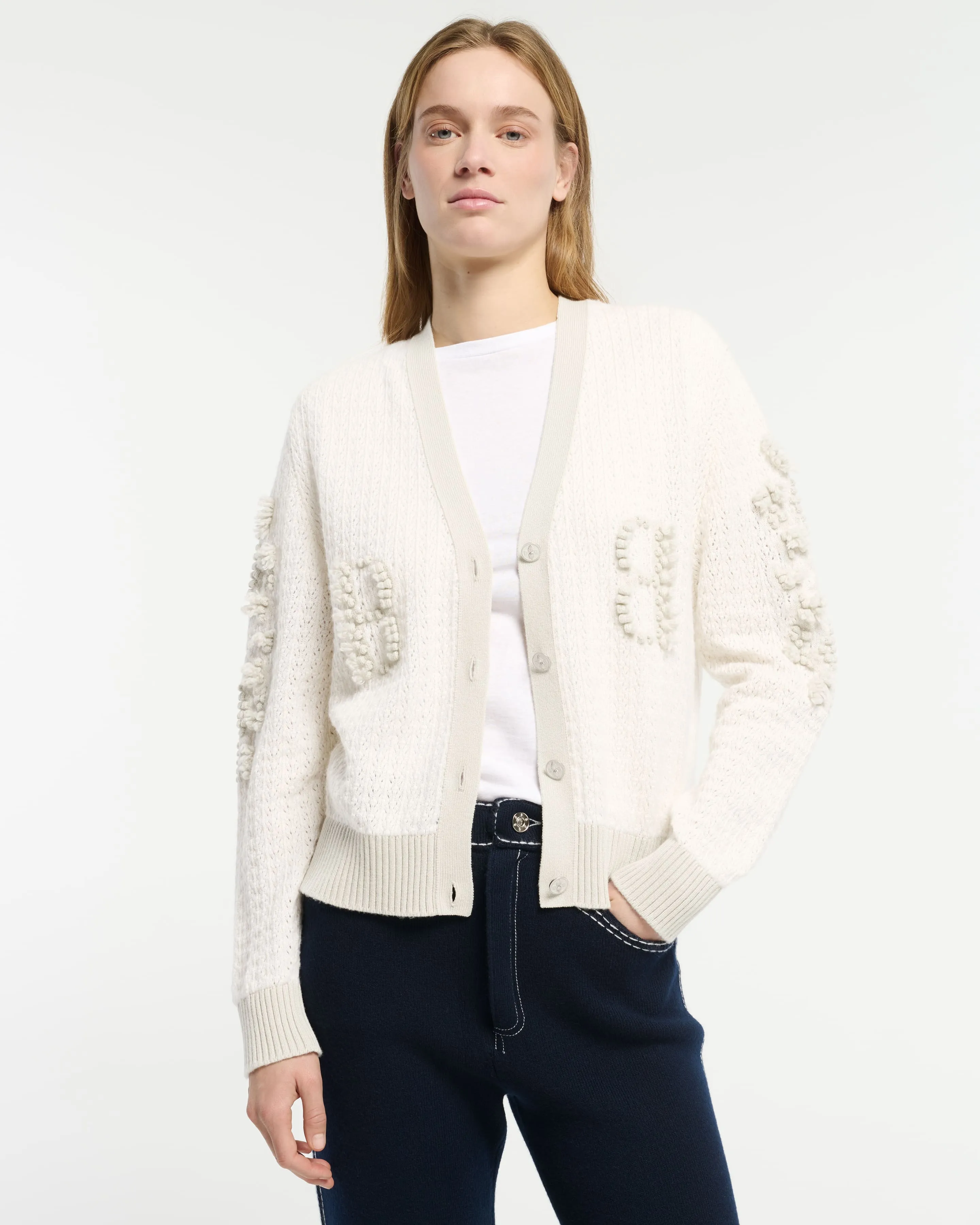 Cardigan en dentelle cachemire avec logo B sold by Barrie product image thumbnail 3