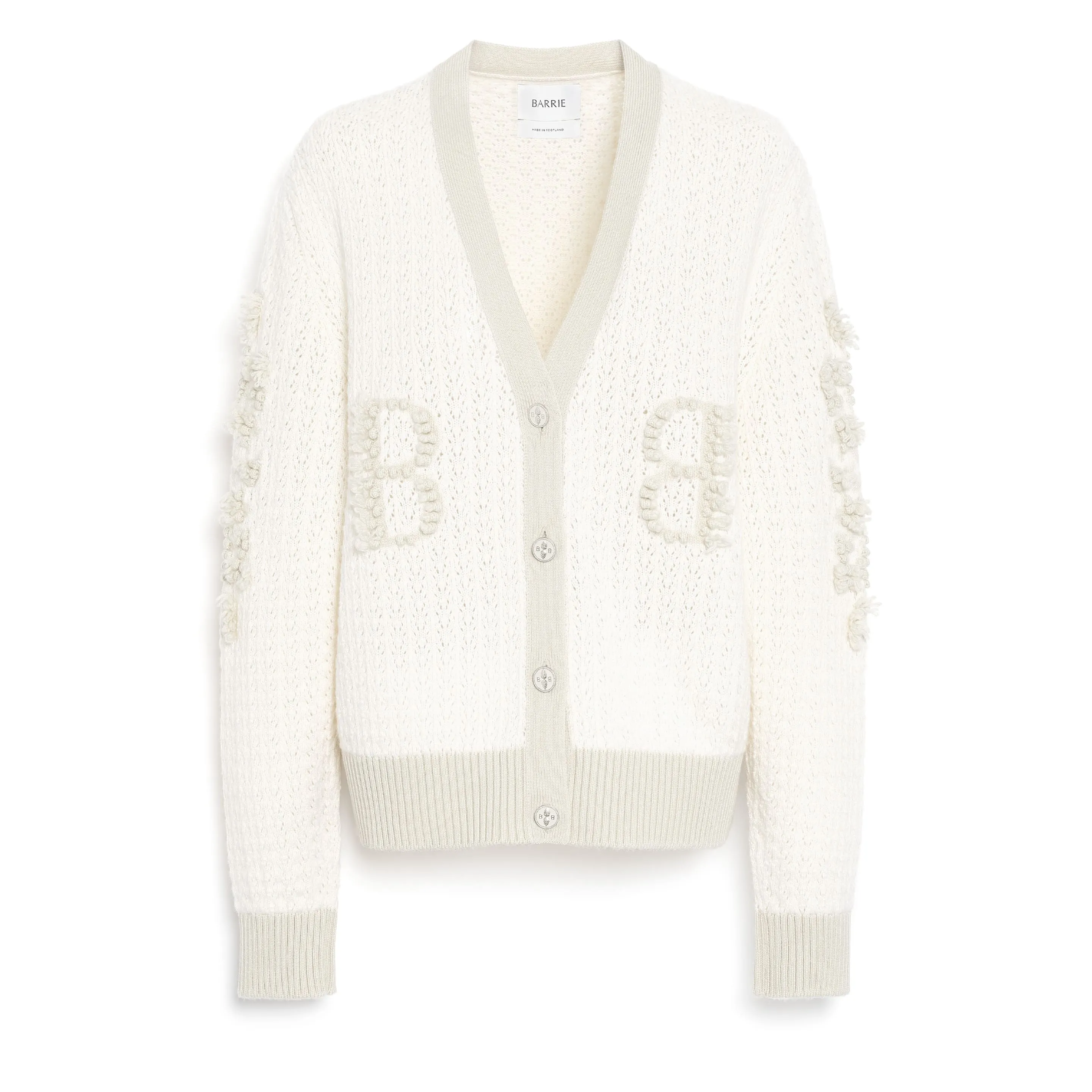 Cardigan en dentelle cachemire avec logo B sold by Barrie