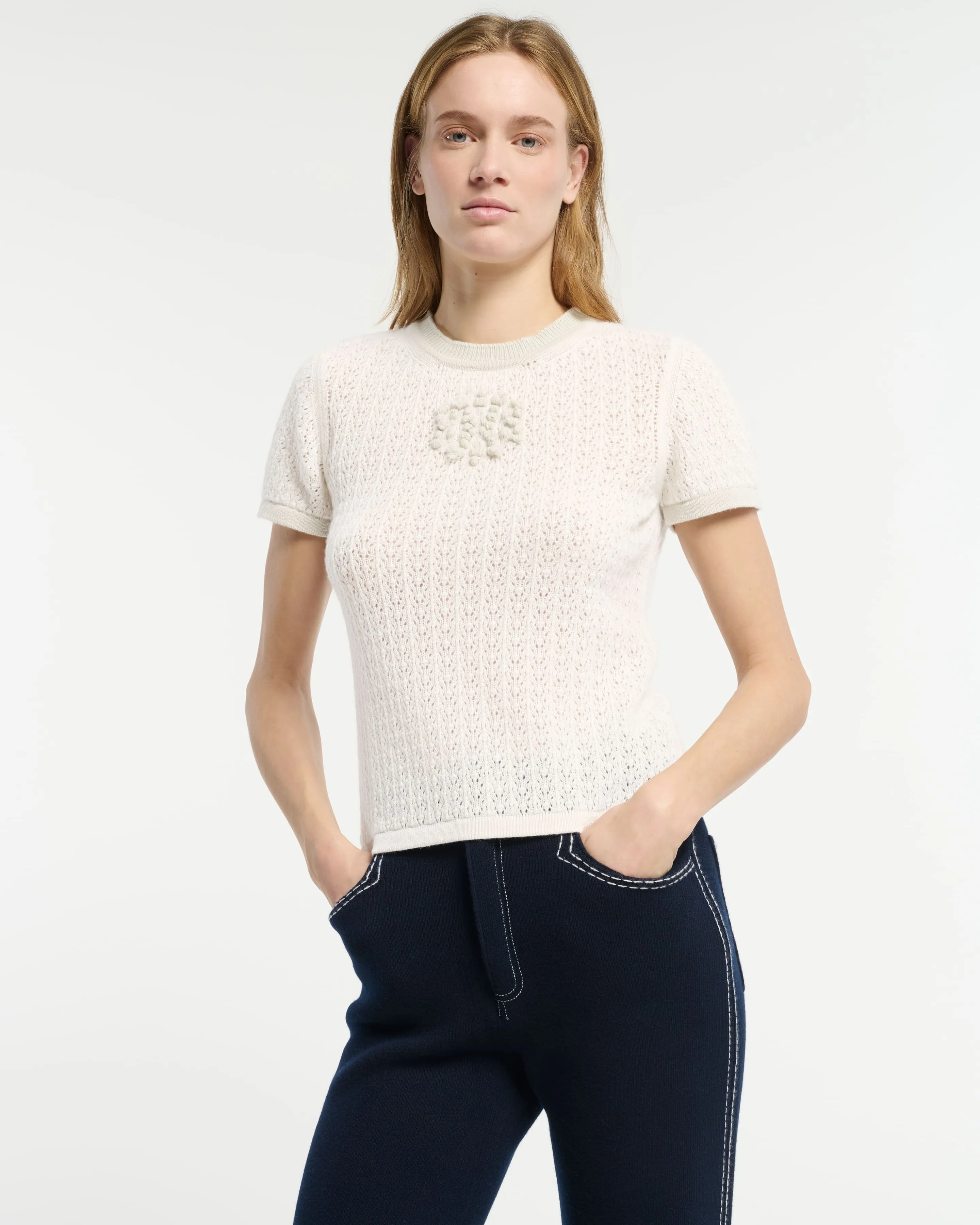 Top en dentelle cachemire logo B sold by Barrie product image thumbnail 2