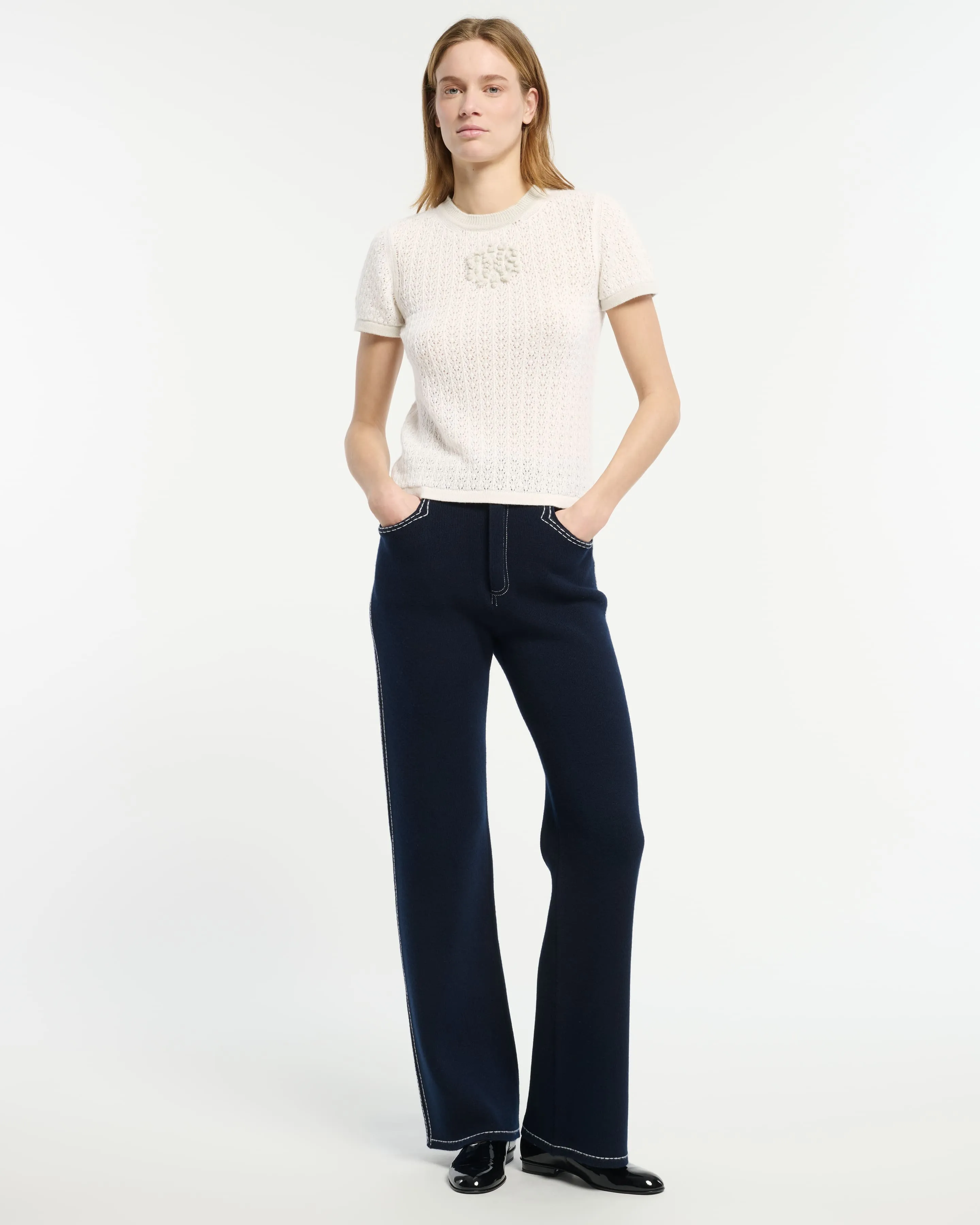 Top en dentelle cachemire logo B sold by Barrie product image thumbnail 3