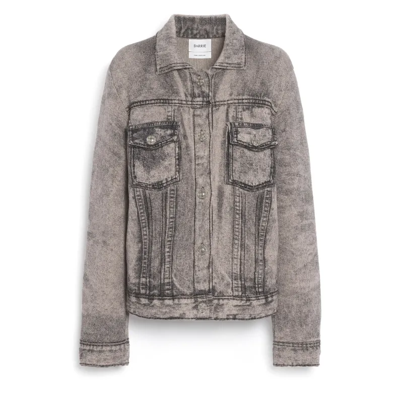 Veste Denim trompe-l’œil en cachemire et coton made by Barrie