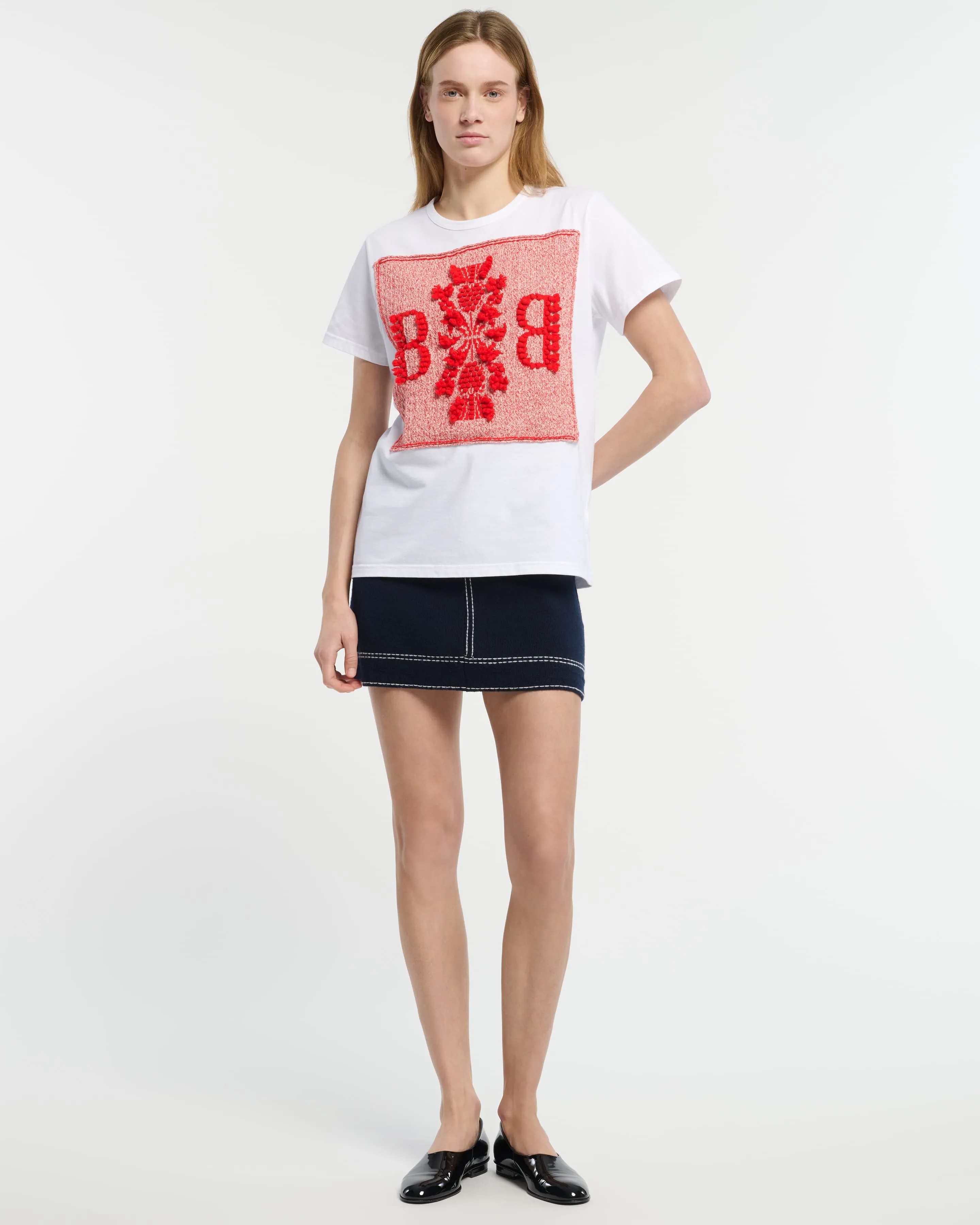 T-Shirt avec patch logo B en dentelle cachemire sold by Barrie product image thumbnail 3