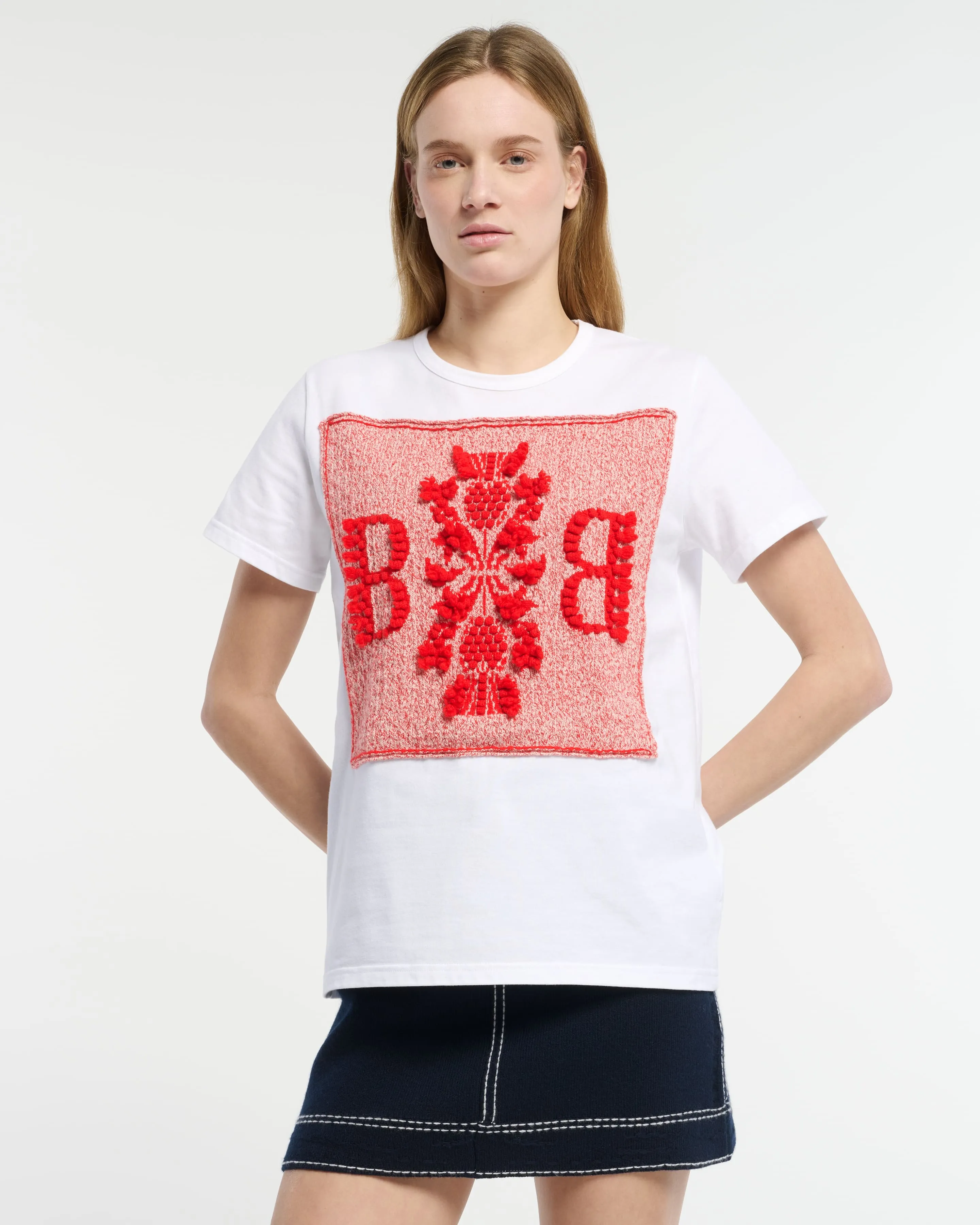 T-Shirt avec patch logo B en dentelle cachemire sold by Barrie product image thumbnail 2