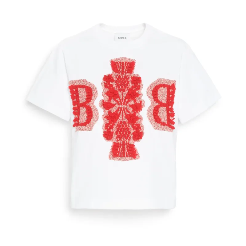 T-Shirt court avec logo B en cachemire sold by Barrie