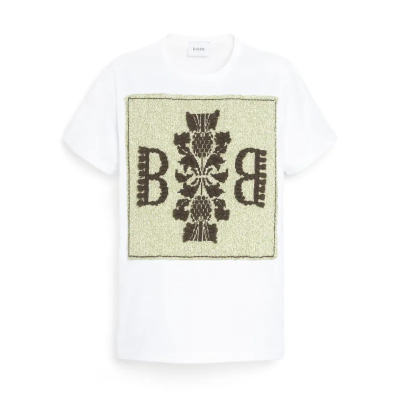 T-Shirt avec patch logo B en dentelle cachemire made by Barrie