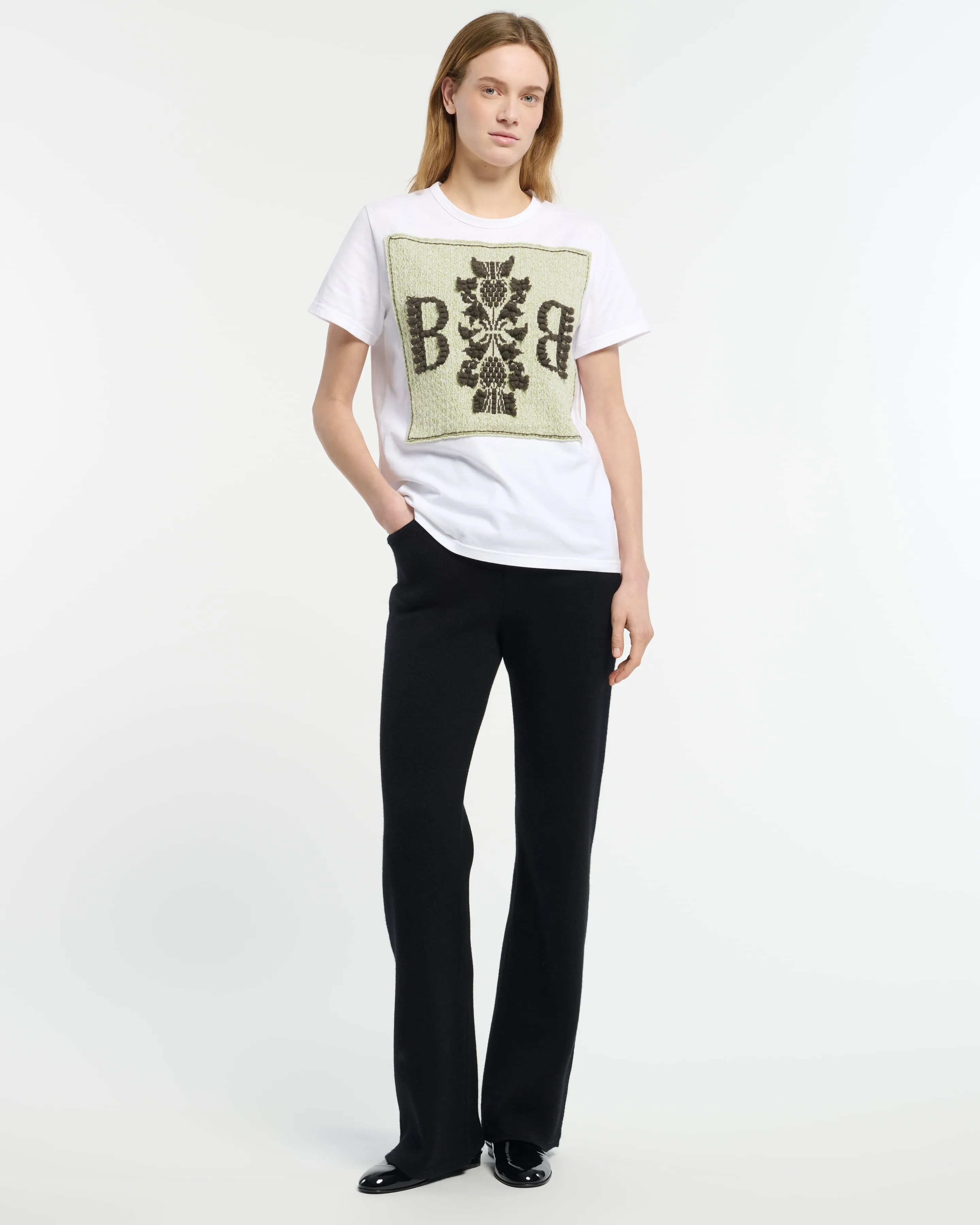 T-Shirt avec patch logo B en dentelle cachemire sold by Barrie product image thumbnail 4