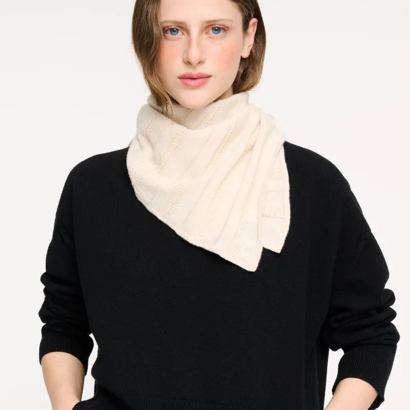 Foulard à rayures ton sur ton en cachemire et coton made by Barrie