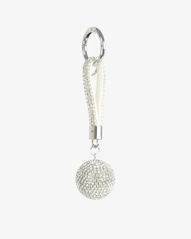 RHINESTONE DISCO BALL CHARM - Clear Silver made by HVISK