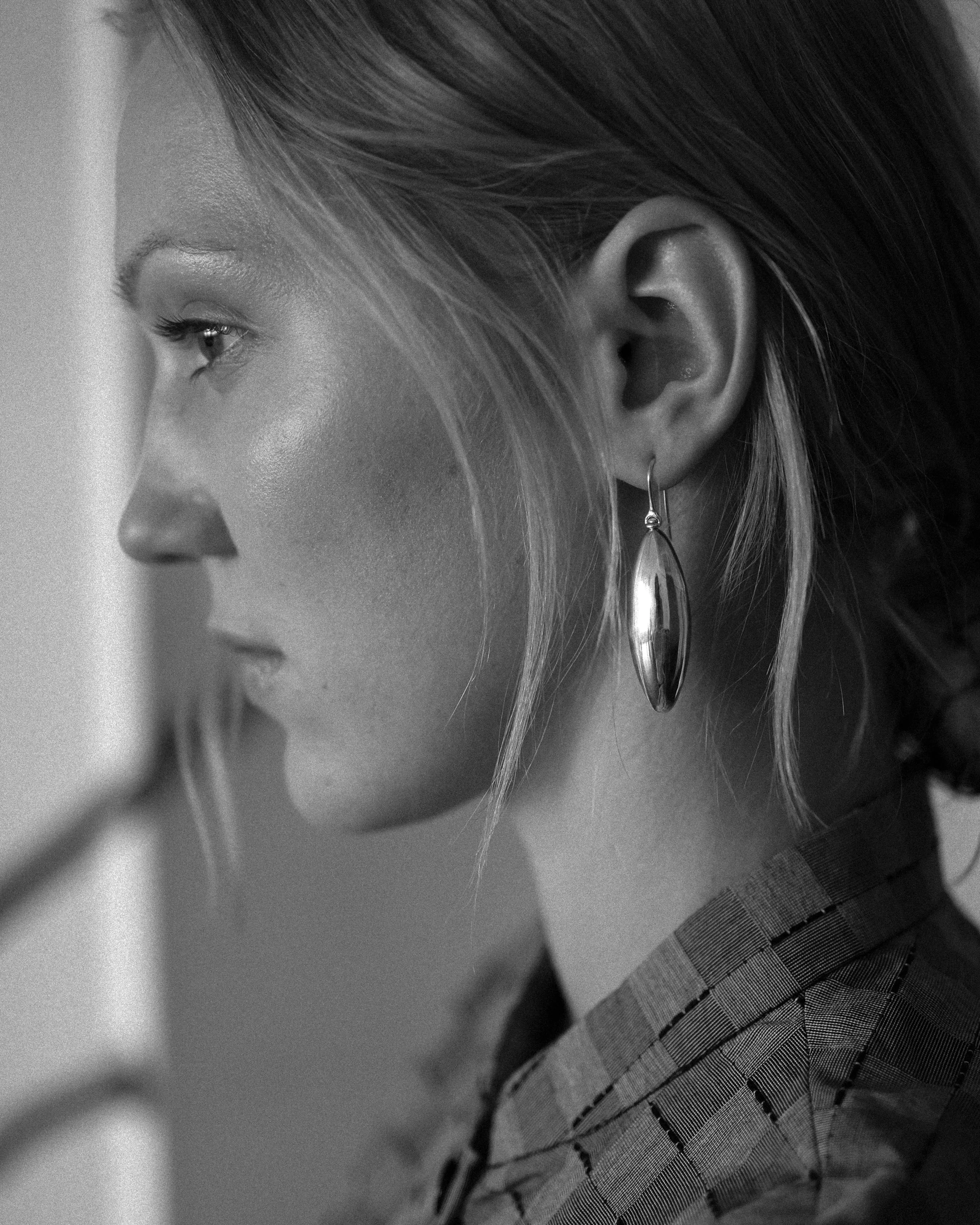 Large Elongated Ellipse Earrings sold by Annika Inez