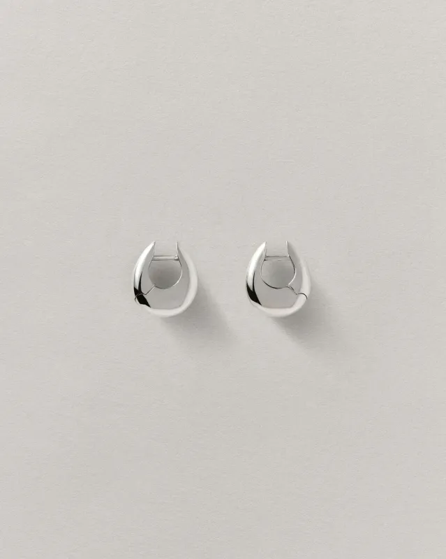 Small Sloping Hinge Hoops made by Annika Inez