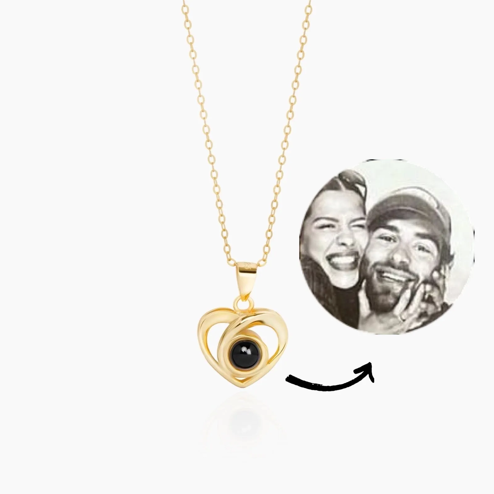 Custom Photo Projection Heart Necklace sold by Regina jewelry