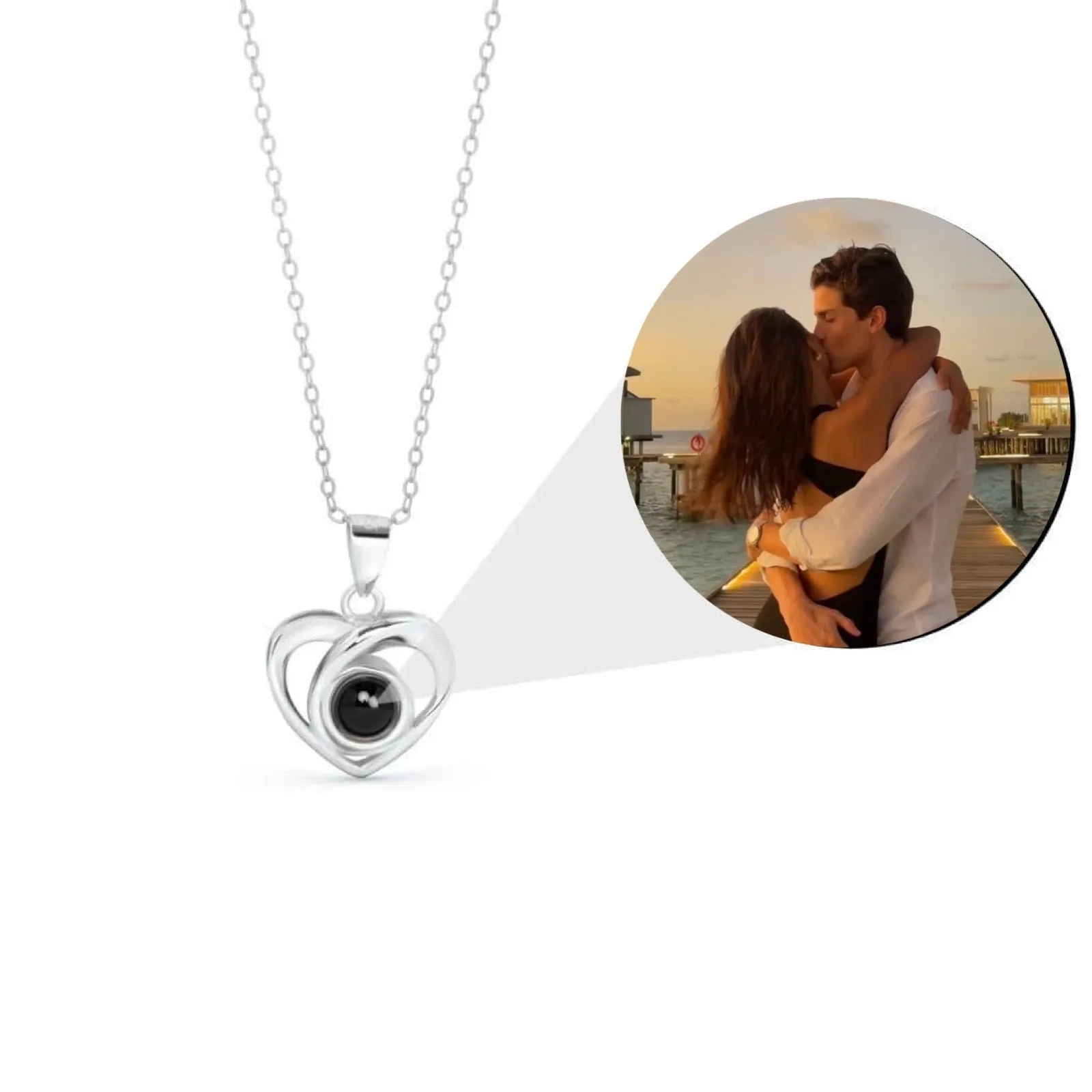 Custom Photo Projection Heart Necklace sold by Regina jewelry product image thumbnail 4