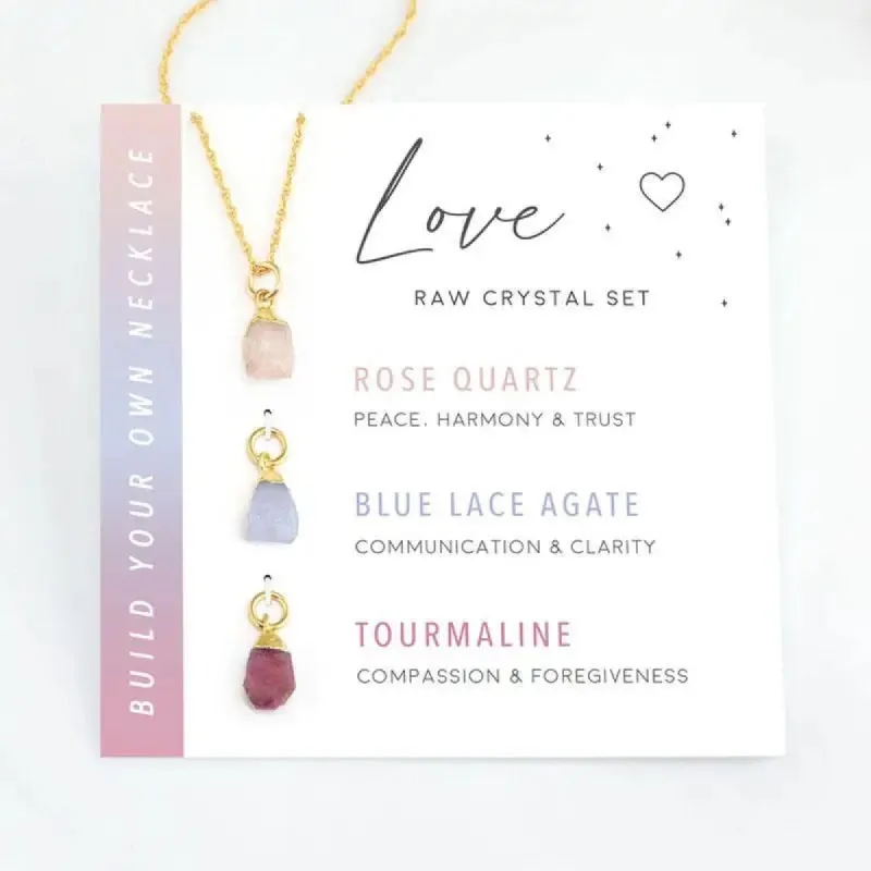 Affirmation Necklace Raw Crystals sold by Regina jewelry