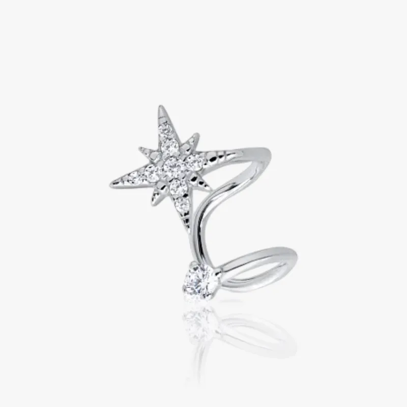 Lucky Star Crystal Cuff Earring sold by Regina jewelry