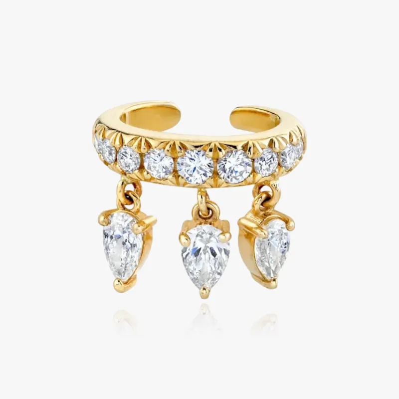 Pear Cut Crystal Cuff Earring sold by Regina jewelry