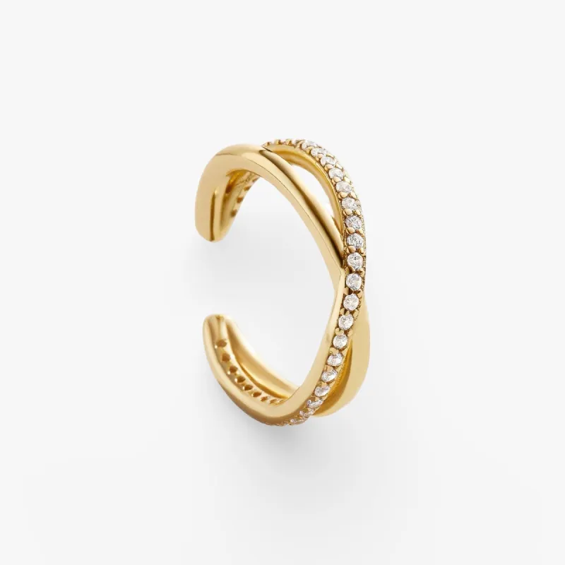 X-Shape Pave Crystal Cuff Earring sold by Regina jewelry