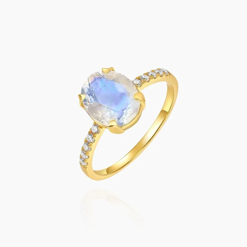 Moonstone Ring - Oval Cut Natural Moonstone sold by Regina jewelry
