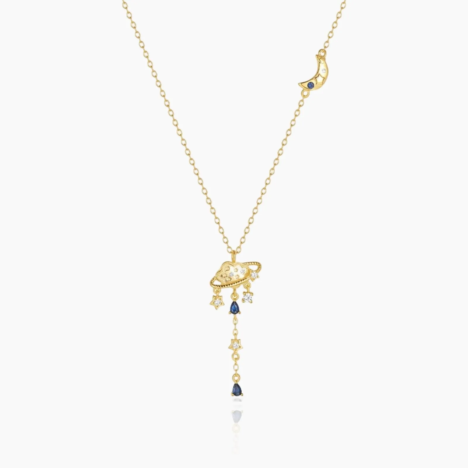 Saturn Planet Y-Shape Necklace sold by Regina jewelry