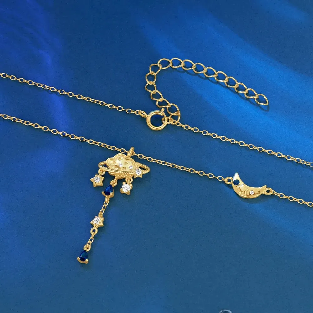 Saturn Planet Y-Shape Necklace sold by Regina jewelry product image thumbnail 2