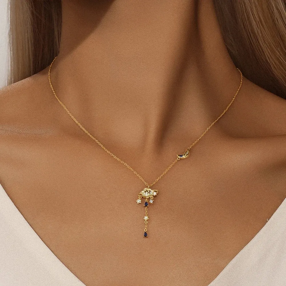 Saturn Planet Y-Shape Necklace sold by Regina jewelry product image thumbnail 4