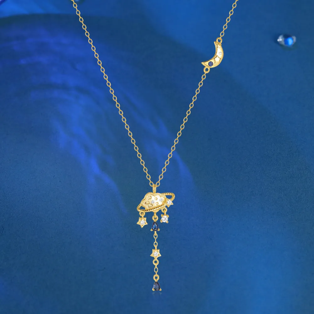 Saturn Planet Y-Shape Necklace sold by Regina jewelry product image thumbnail 3