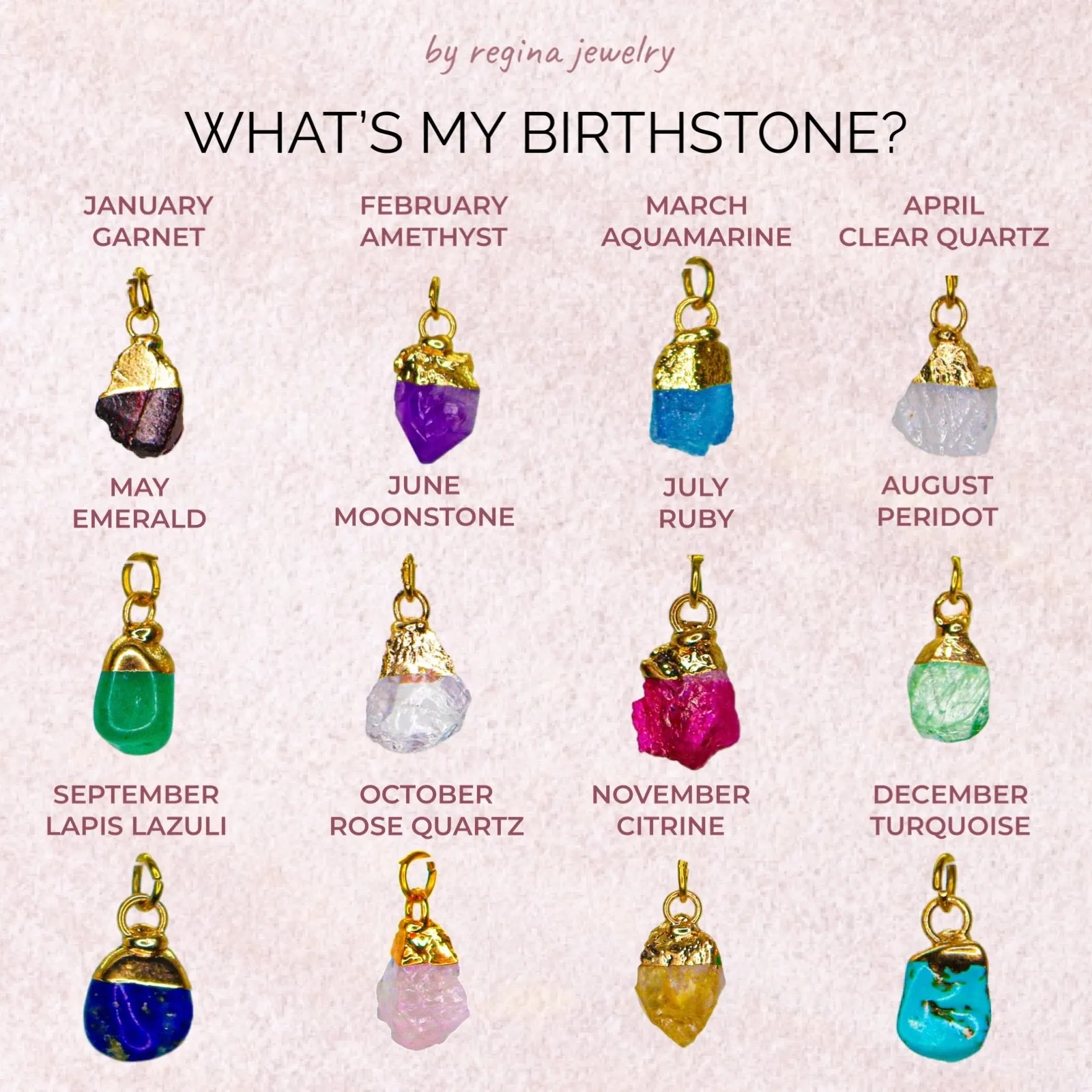 Moonstone (June) Gemstone Charm sold by Regina jewelry product image thumbnail 3