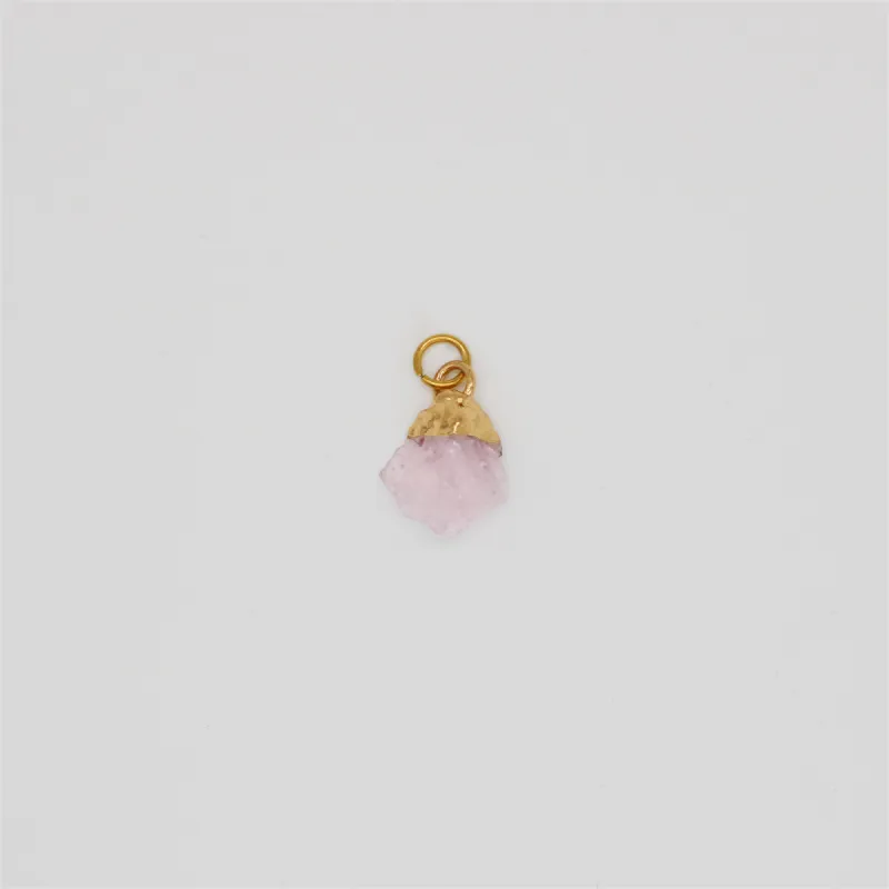 Rose Quartz (October) Gemstone Charm sold by Regina jewelry