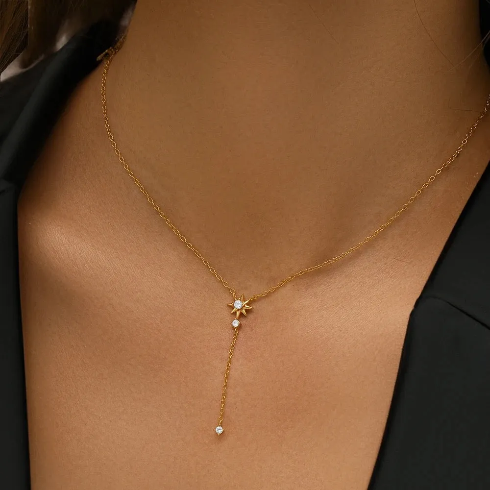 Dainty Stars Y-Shape Necklace sold by Regina jewelry