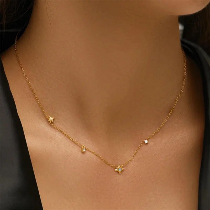 Dainty Necklace with Stars sold by Regina jewelry