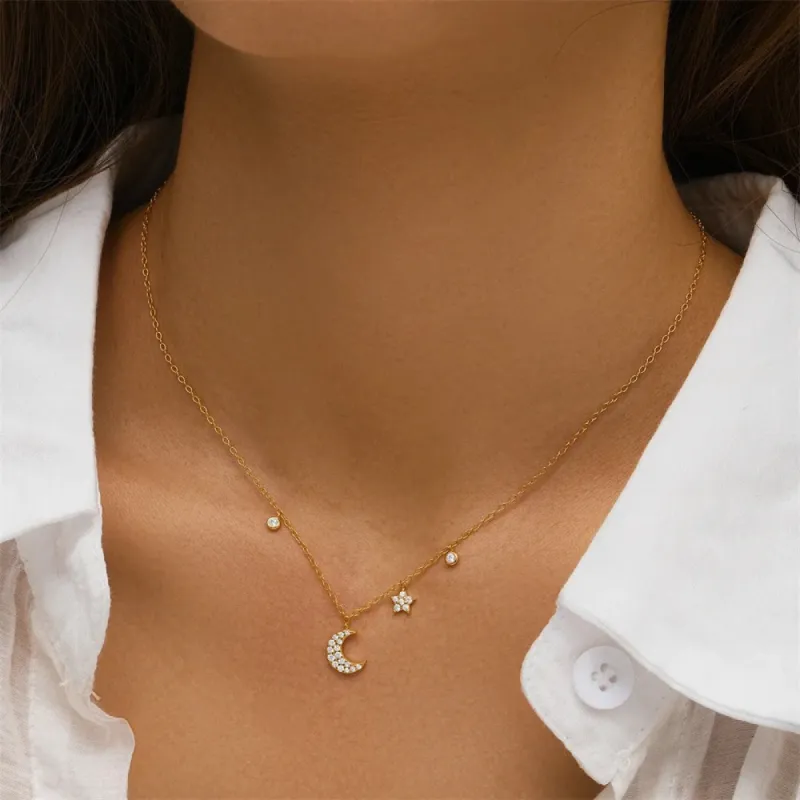 Dainty Moon Necklace sold by Regina jewelry