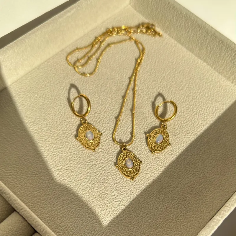 Moonstone Aura Earrings sold by Regina jewelry