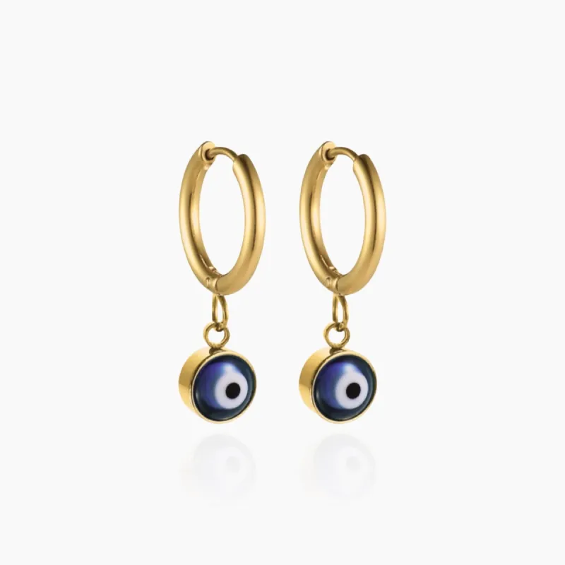 Evil Eye Earrings (Gold & Silver) sold by Regina jewelry