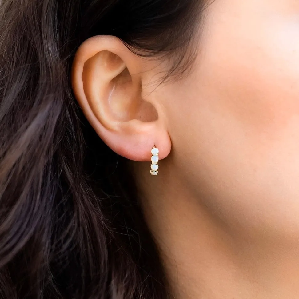 Opal Hoop Earrings sold by Regina jewelry product image thumbnail 5