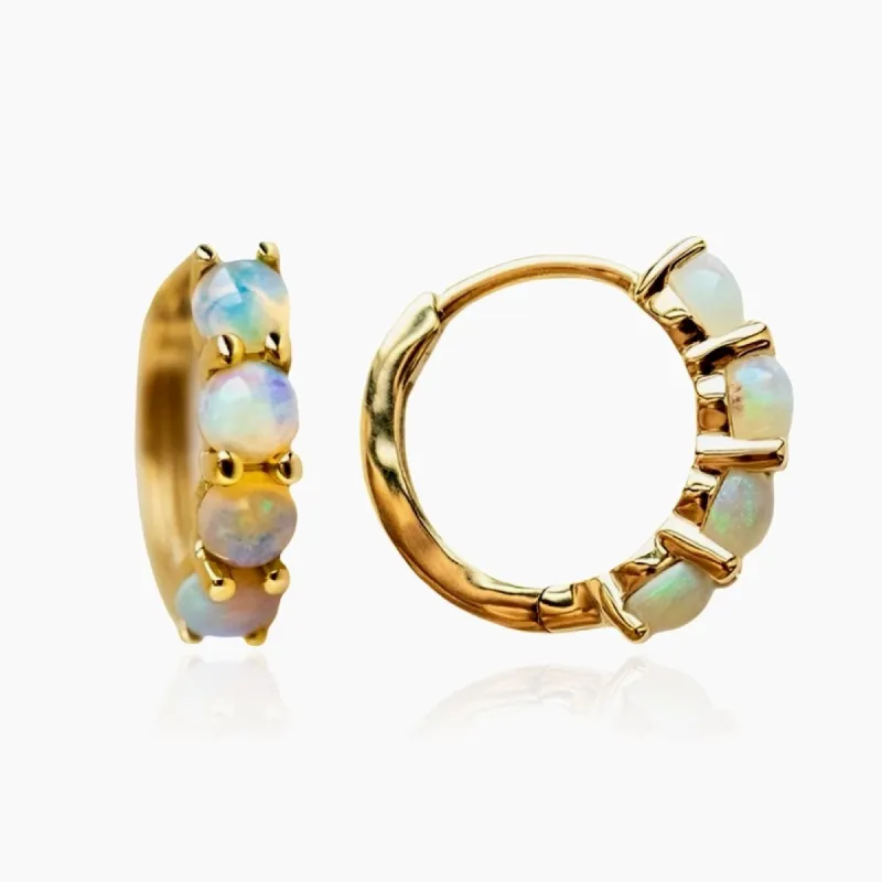 Opal Hoop Earrings sold by Regina jewelry
