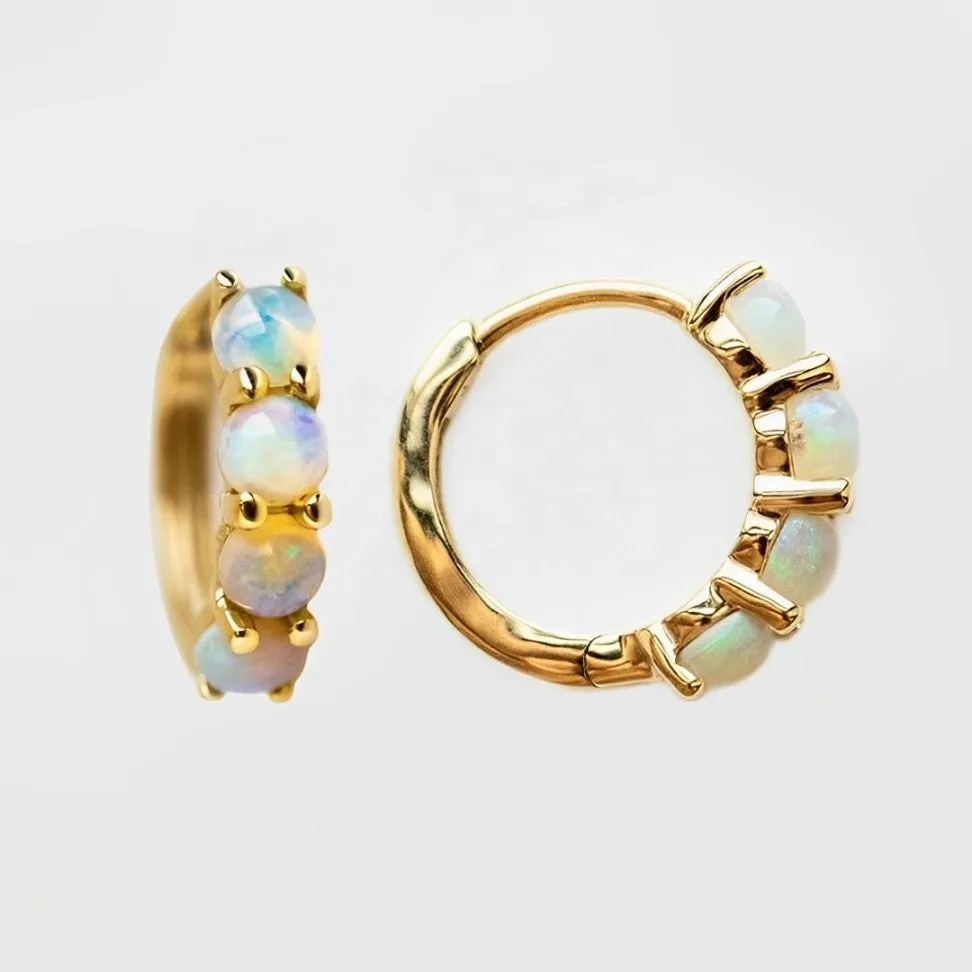 Opal Hoop Earrings sold by Regina jewelry product image thumbnail 3