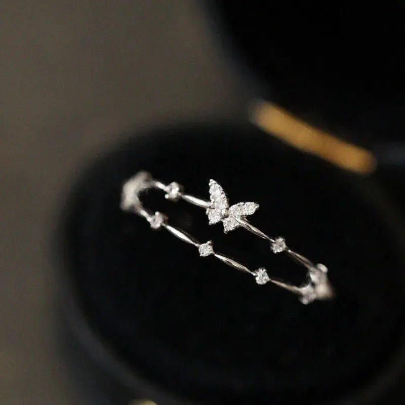 Dainty Butterfly Double Ring sold by Regina jewelry