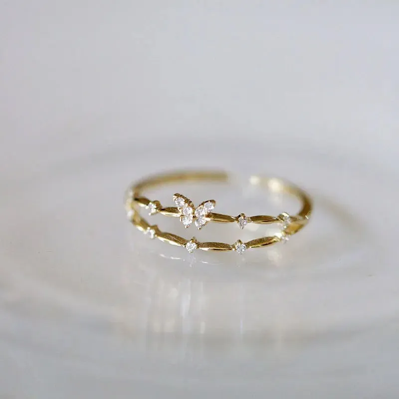 Dainty Butterfly Double Ring sold by Regina jewelry product image thumbnail 3